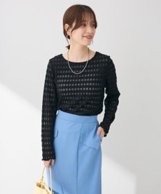 Green Parks クロップドボートネック表面感プルオーバー