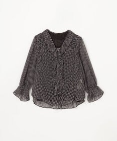 GRACE CONTINENTAL ドットラッフルブラウス