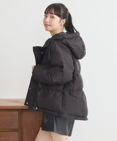 earth music&ecology フーディーパファーブルゾン