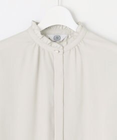 J.PRESS LADIES L 【洗える】ヌーディスバックサテン フリル襟 ブラウス