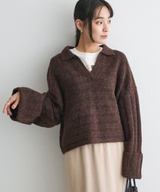 CRAFT STANDARD BOUTIQUE ロールアップ袖ショート丈ニットプルオーバー