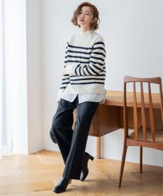 23区 【洗える】ポリエステルレーヨン ラップディテール パンツ