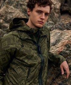 JOSEPH ABBOUD MOUNTAIN 【UNISEX】ポケッタブル ネイティブモチーフリップブルゾン