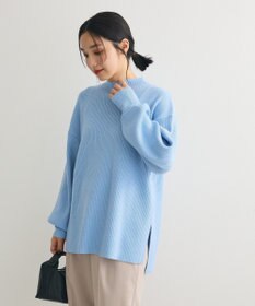 Green Parks 洗えるボトルネックリブニットプルオーバー