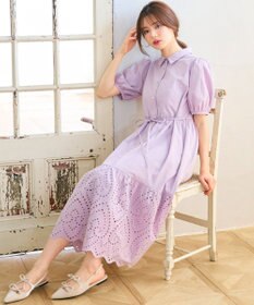 Feroux 刺繍入りシャツ ワンピース