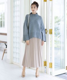 Tiaclasse 【洗える】モックネックポインテルニットトップス