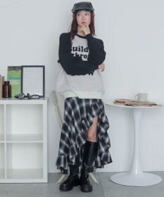 WEGO 【2025年秋冬新作】フラッフィーグラフィックニットBIGプルオーバー