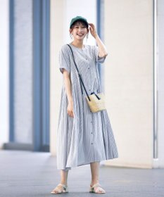 Tiaclasse L 【洗える】サイドタックスキッパーシャツワンピース