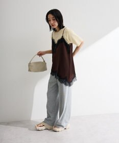 Green Parks レースドッキングサテンビスチェ