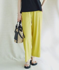 23区 【洗える】リネンレーヨンストレッチ ワイド パンツ