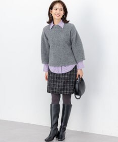 組曲 S 【加藤ローサさん着用】コットンタッチシャーティングボウタイ付き シャツ