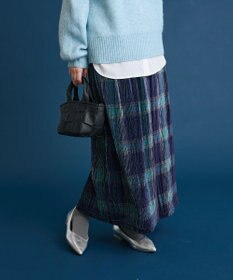 Green Parks 楊柳ベロアチェックＩラインスカート