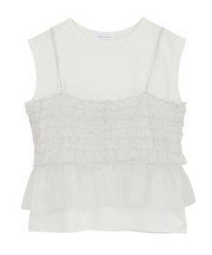 AMERICAN HOLIC 【2点セット】チュールキャミ+ノースリーブT