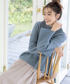 Tiaclasse 【洗える】モックネックポインテルニットトップス