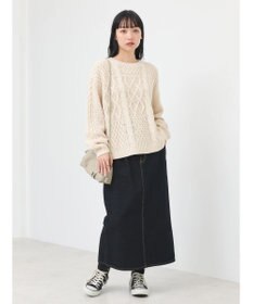 earth music&ecology ウォッシャブルケーブルプルオーバー