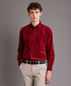 JOSEPH ABBOUD 【キングサイズ・ソフトな着心地/I単品羽織にも】 コーデュロイフラワープリント シャツ