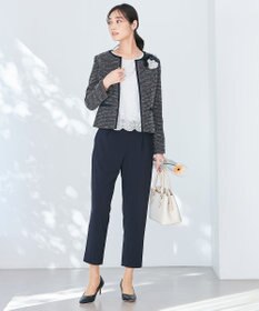 ANY SIS 【セットアップ対応】リップルボーダー ノーカラー ジャケット