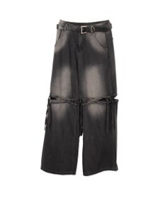 WEGO スリットダメージルーズデニム