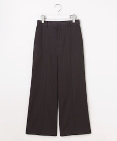 自由区 L コットンサテンクロップド丈ワイドストレート パンツ