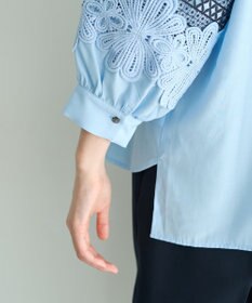 YECCA VECCA レース切替スキッパーブラウス