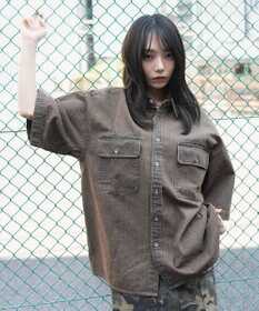 WEGO 【ユニセックス着用ITEM/MLサイズ展開】カラーデニムシャツ（SS）