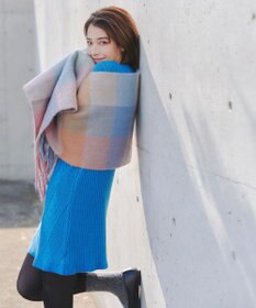 Tiaclasse 大判チェックシャギーマフラー