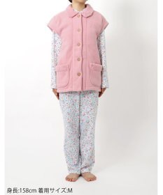 Wing ベスト 3分袖 ショート丈(腰付近) フリース素材 ボア使用(裏側) 保温性 あたたかい 前開きタイプ レディース EX2070 ウイング／ワコール