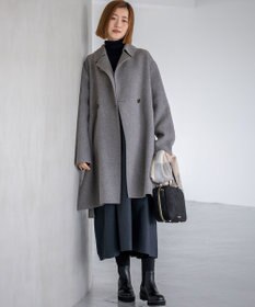 23区 L 【洗える】ギャザーコンビ ニットワンピース