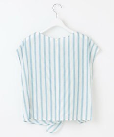 自由区 L 【洗える】テンセルリネンリボン ブラウス