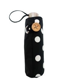+RING プラスリング レディース向け 晴雨兼用 折傘 BLK/DOT T1335