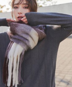 Tiaclasse 大判チェックシャギーマフラー