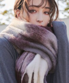 Tiaclasse 大判チェックシャギーマフラー