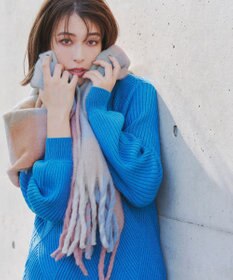 Tiaclasse 大判チェックシャギーマフラー