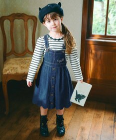 ANY KIDS リボン×ボーダー長袖Tシャツ