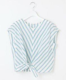 自由区 L 【洗える】テンセルリネンリボン ブラウス