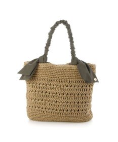 UNBILLION カシュカシュ cachecache / 下がりリボン柄編みトート カゴバッグ