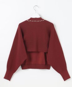 Feroux 【洗える・アンサンブル】パールポイントアンサンブル ニット