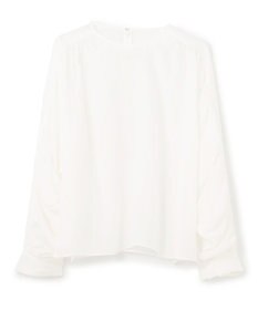 BEIGE， 【洗える】PAULINE / タックギャザーリネンボリュームブラウス