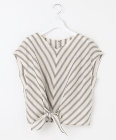 自由区 S 【洗える】テンセルリネンリボン ブラウス