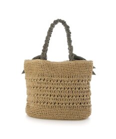 UNBILLION カシュカシュ cachecache / 下がりリボン柄編みトート カゴバッグ