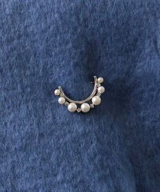 Phoebe フォーマルパールビジューハーフブローチ　シルバー