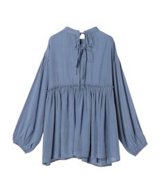 CRAFT STANDARD BOUTIQUE 後リボン切替ギャザーチュニックブラウス