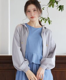 Feroux 【UVカット・接触冷感】パフスリーブニット パーカー