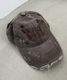 WEGO トライバルロゴダメージピグメントキャップ