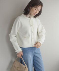 組曲 ビジューボタンニットジャケット