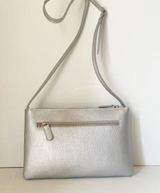 Hekhèr Le Style de Vie 新素材・新色追加【日本製】シュリンクレザー スクエアショルダーバッグ シルバー