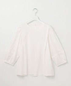 洗える】テンセルコットンエンブロイダリープルオーバー ブラウス