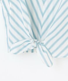 自由区 L 【洗える】テンセルリネンリボン ブラウス