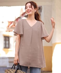 Tiaclasse フレアスリーブチュニックブラウス