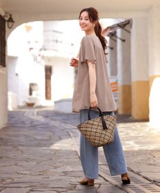 Tiaclasse フレアスリーブチュニックブラウス